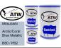 Preview: Mitsubishi, Arctic/Coral Blue Metallic, B80 / PB2: 500ml Lackdose + 500ml Klarlack + 250ml Härter - Set, von ATW Autoteile West.